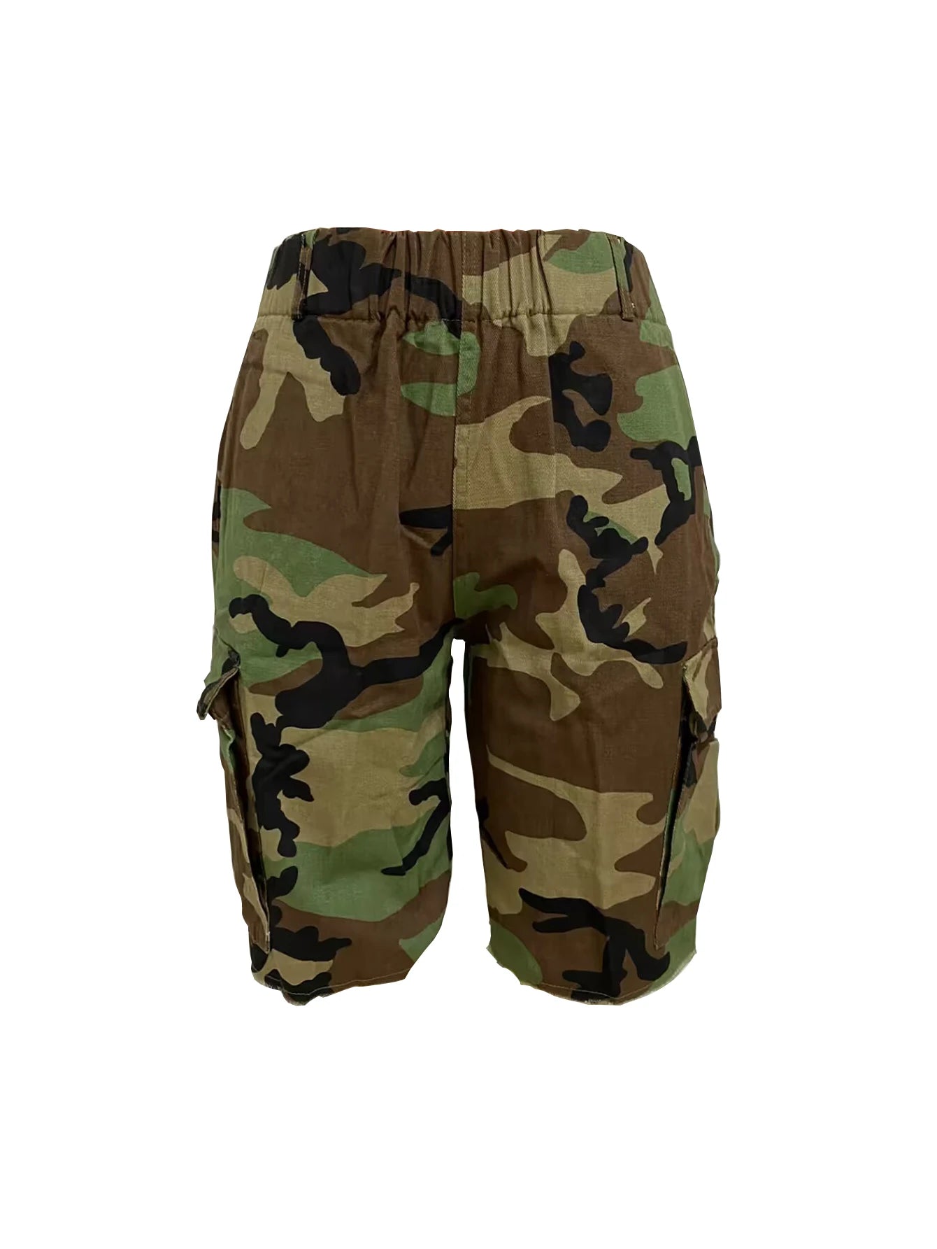 Waist Printed Camo Multi Pocket Casual Women's Shorts