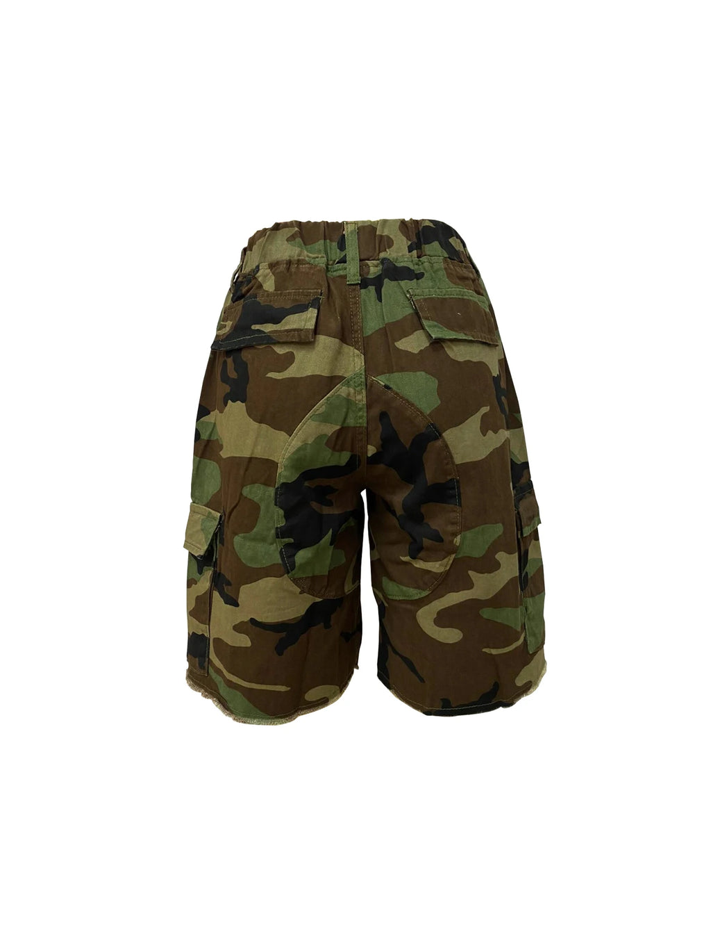 Waist Printed Camo Multi Pocket Casual Women's Shorts