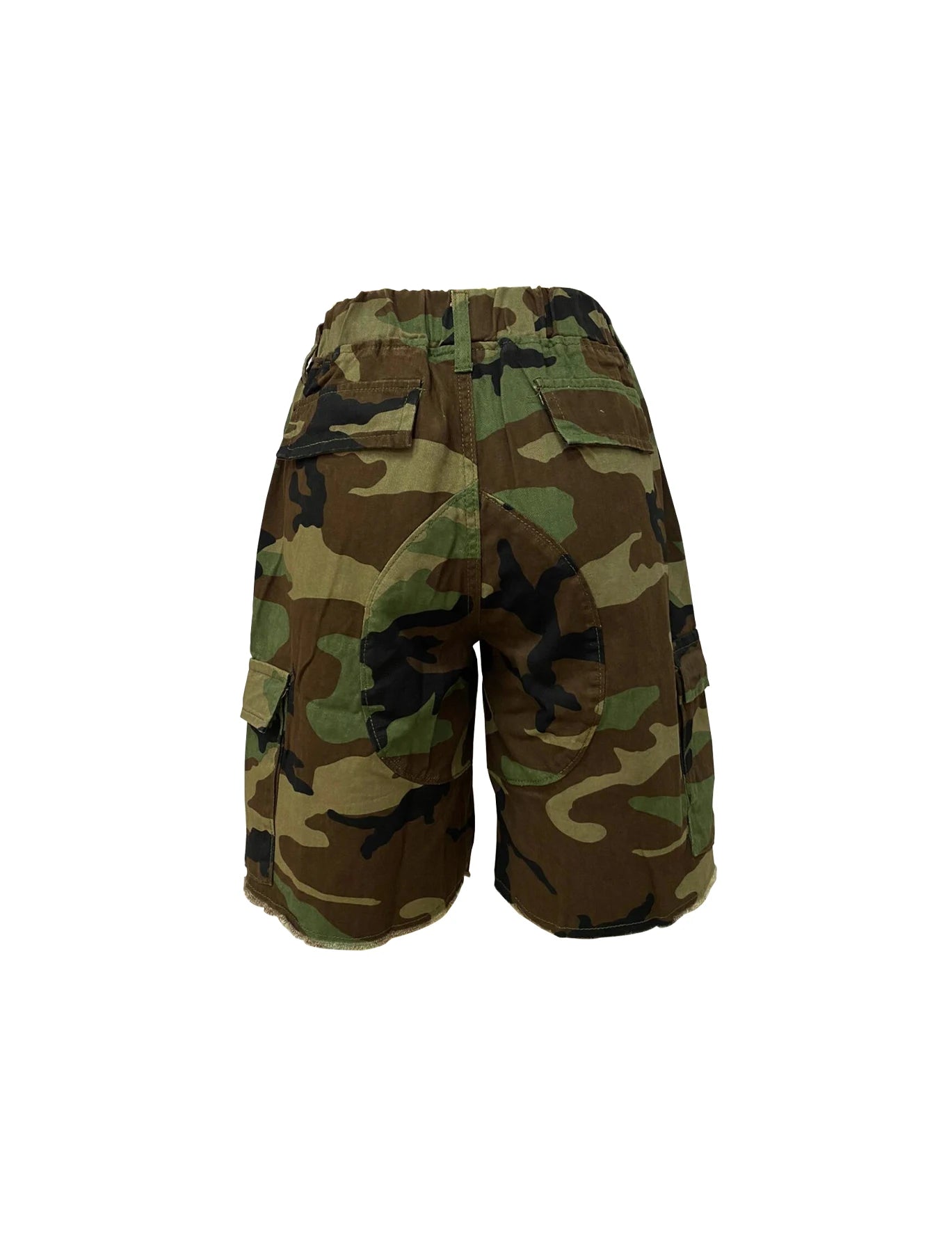 Waist Printed Camo Multi Pocket Casual Women's Shorts