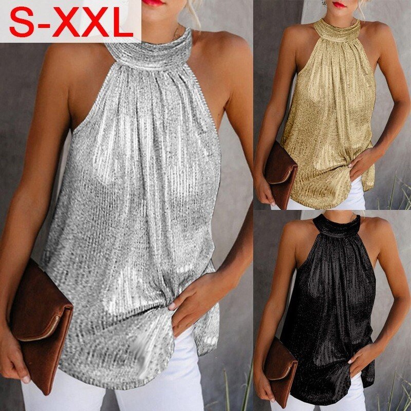 Sexy Halter Sleeveless Tops - MobbMall